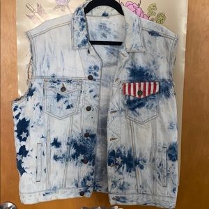 American Flag Jean Vest
